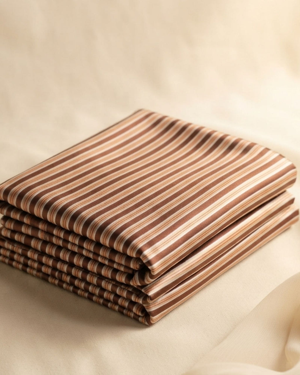Brown Striped Bow Waist Modest Maxi Dress