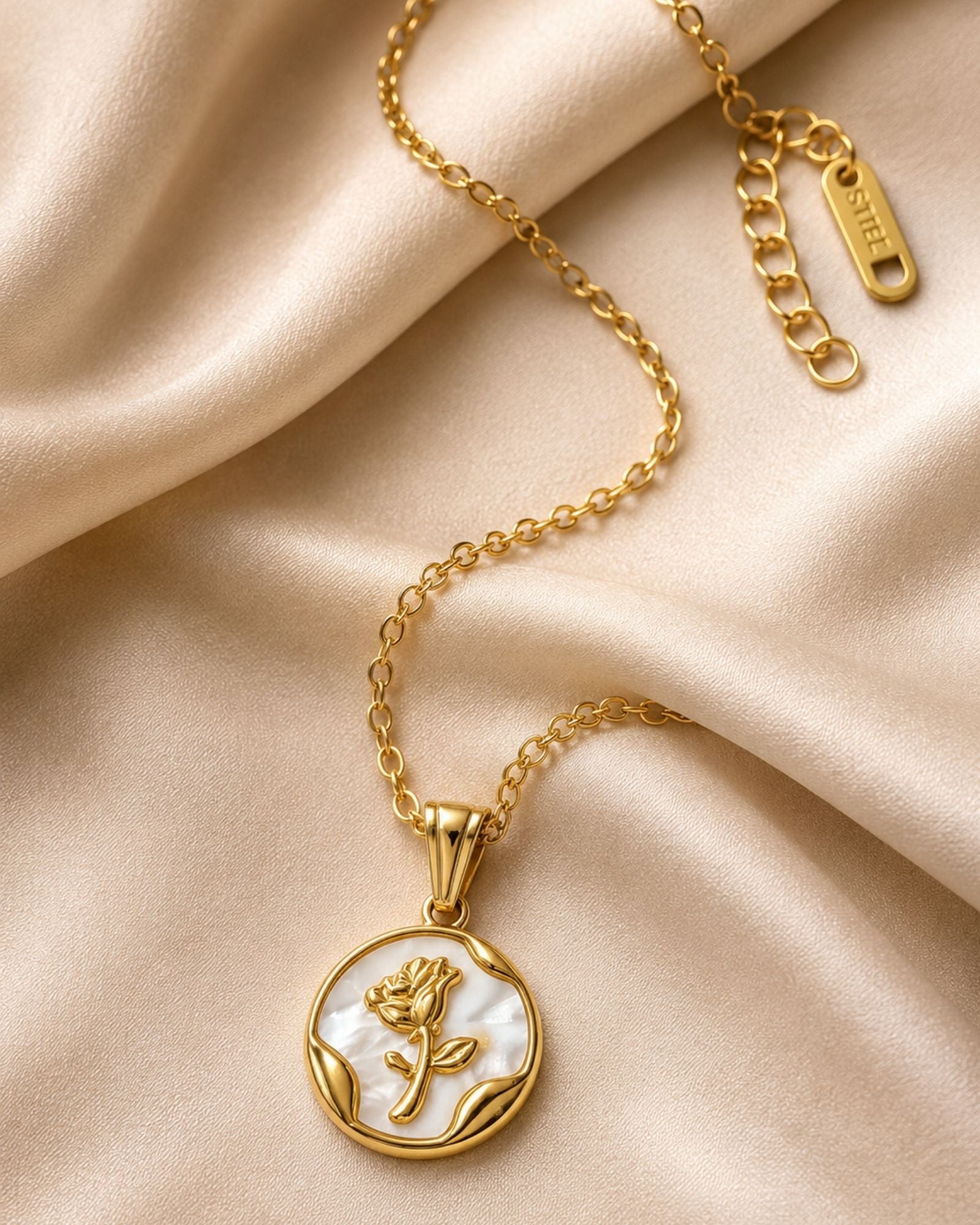Gold Rose Necklace (stainless)