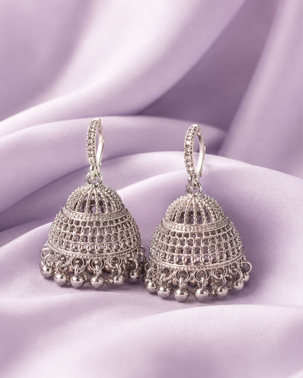 Crystal Crown jhumkas