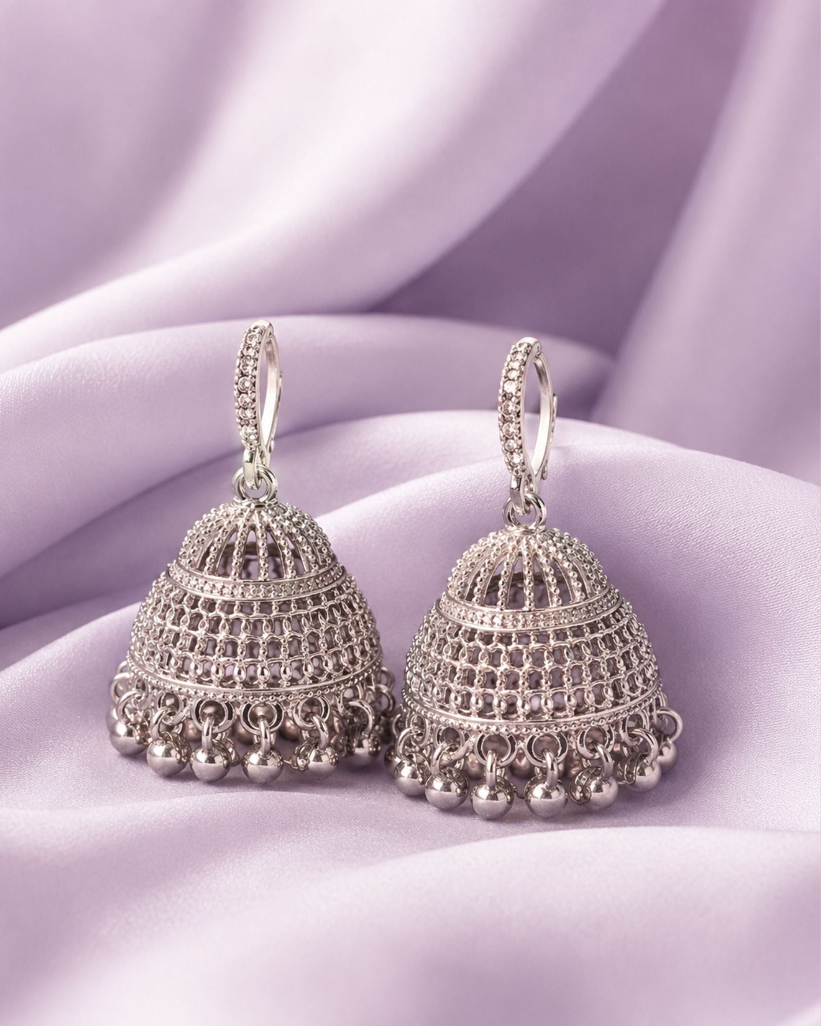 Crystal Crown jhumkas