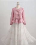 Pink Bow Tie Skirt Outfit