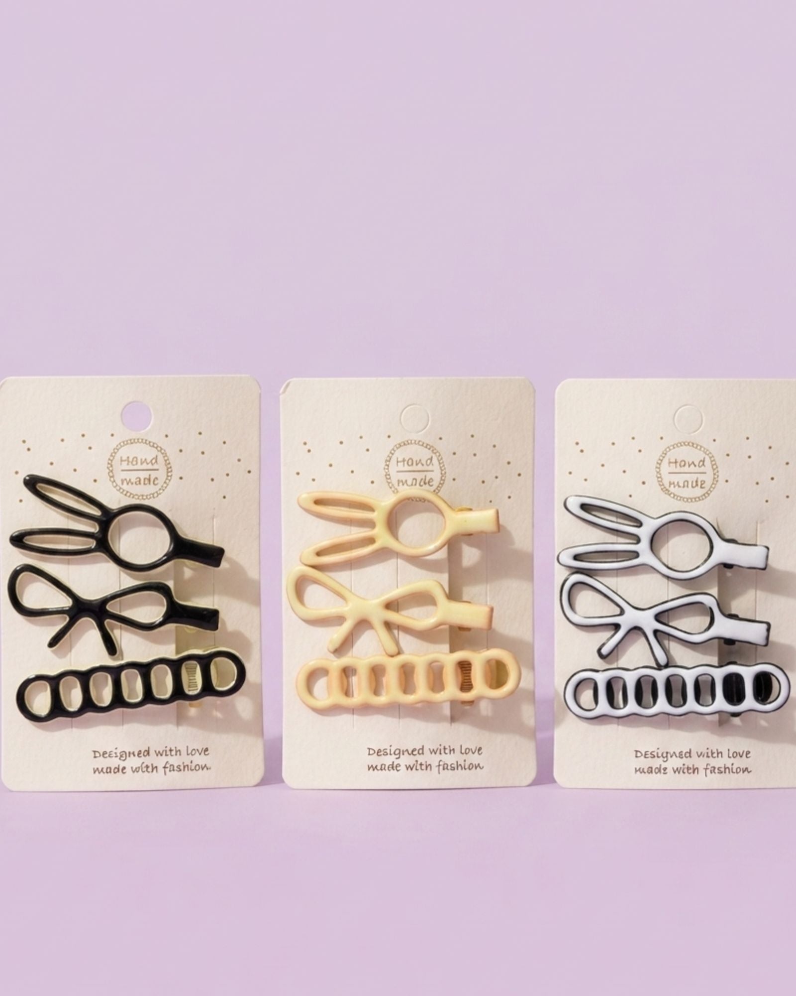 Minimal Abstract hair clip set