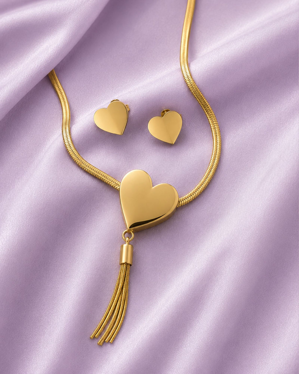 Stainless Steel Jewelry Set with Matching Earrings