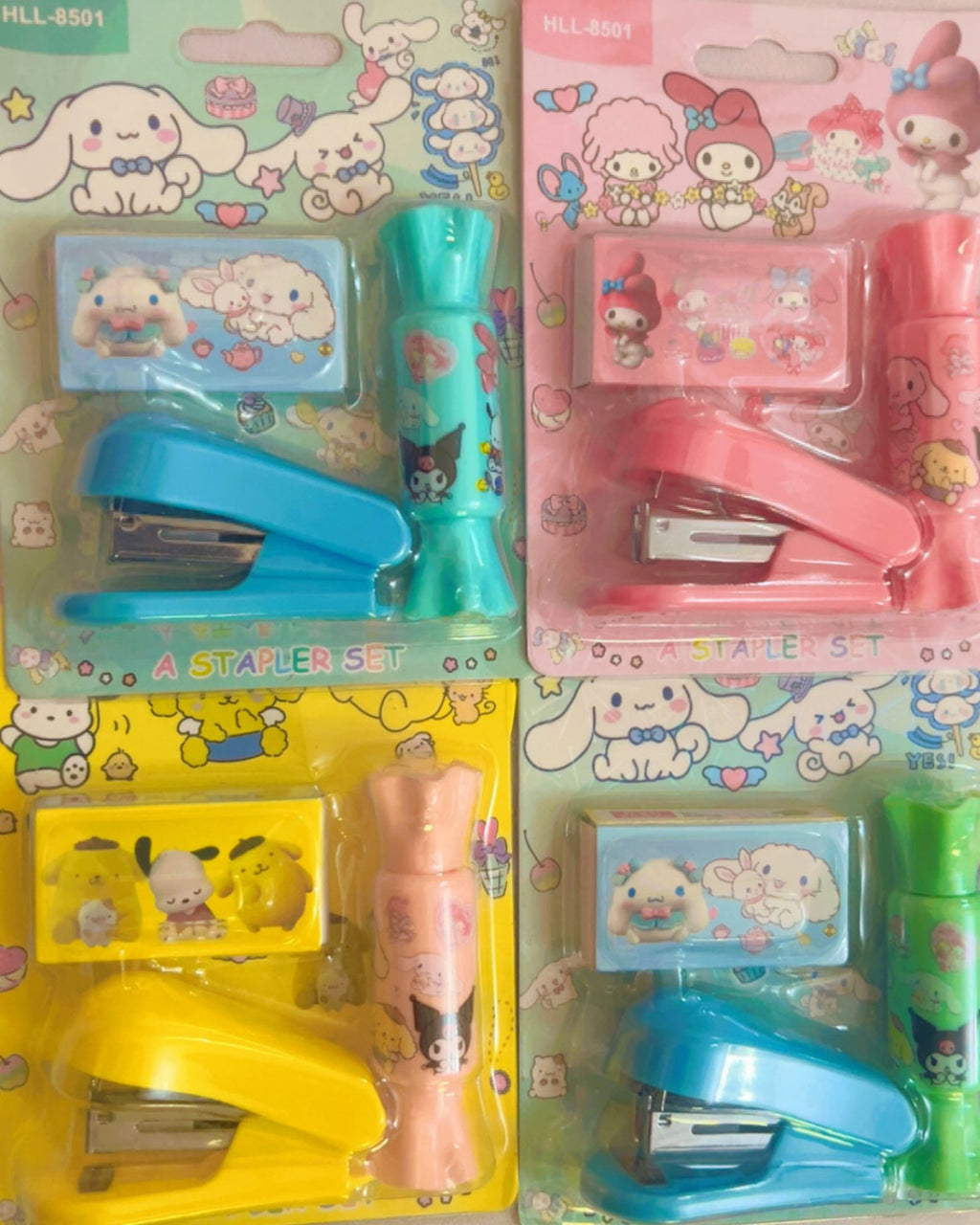 Mini Stapler Set with Highlighter & Pins