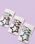 Star and heart hair clip set