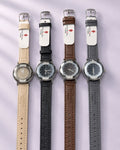 Crystal Time Women's Leather Strap Watch