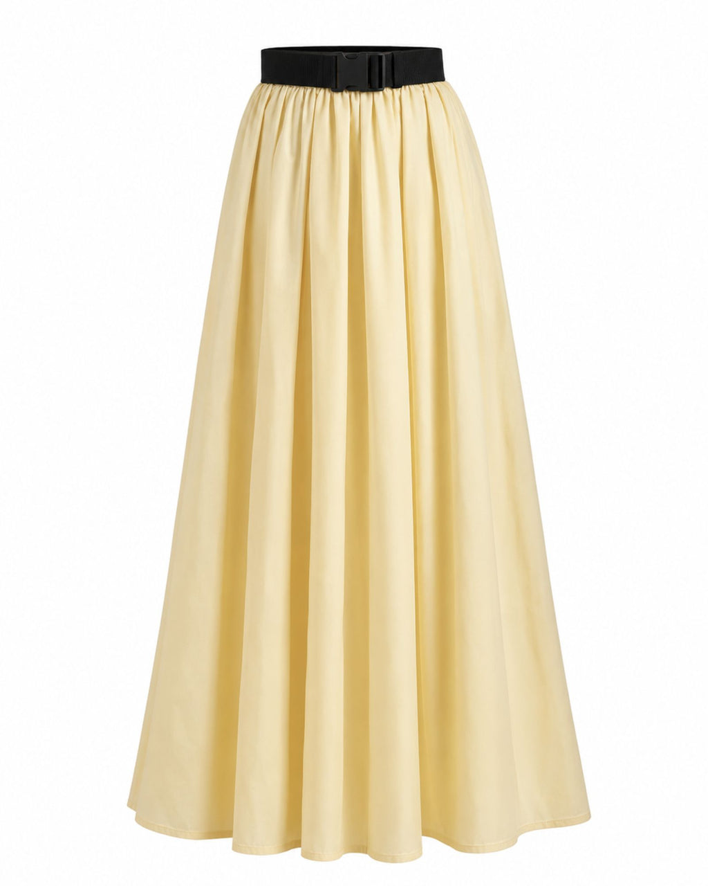 Pleated A-Line Maxi Skirt