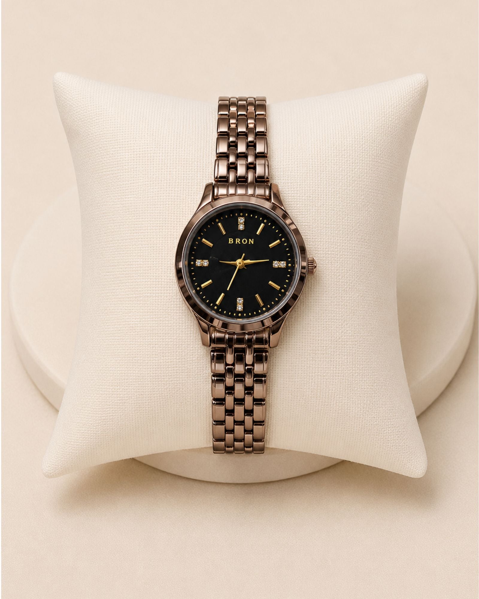 Stainless circle dial Rose Gold watch (woman)
