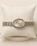 Stainless Silver Oval Dial Watch (woman)