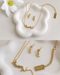 01 YSL pendent set with studs (stainless steel)